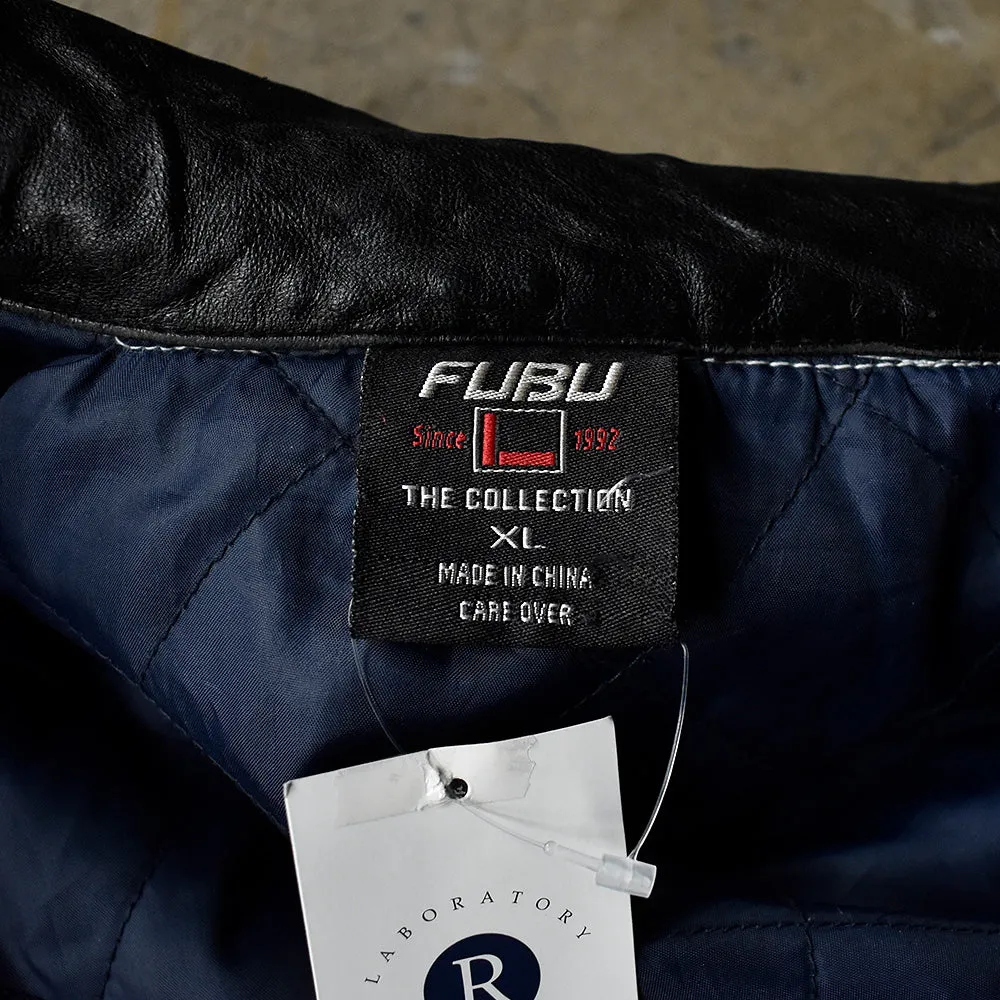 90's FUBU 襟レザー デニムドカジャン 240117H