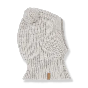 Ainet Merino Wool Pom Pom Baby Balaclava (Oatmeal)