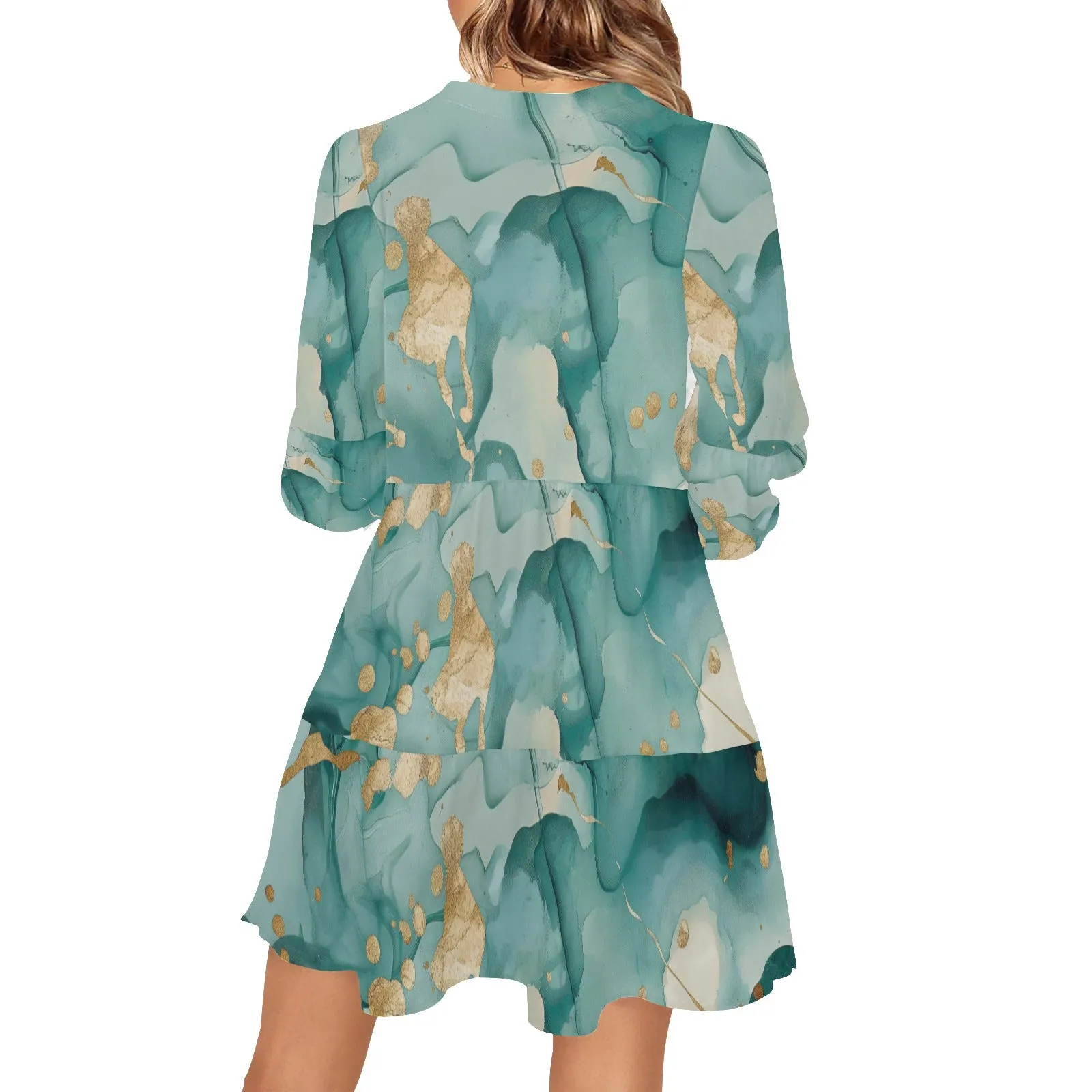 Aqua Free V-Neck Loose Fit Dress