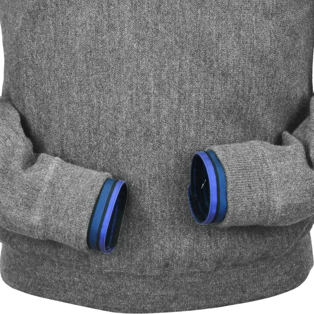 Baby Alpaca 'Links Stitch' Sweatshirt-Style Crew Neck Sweater in Silver Grey Heather by Peru Unlimited