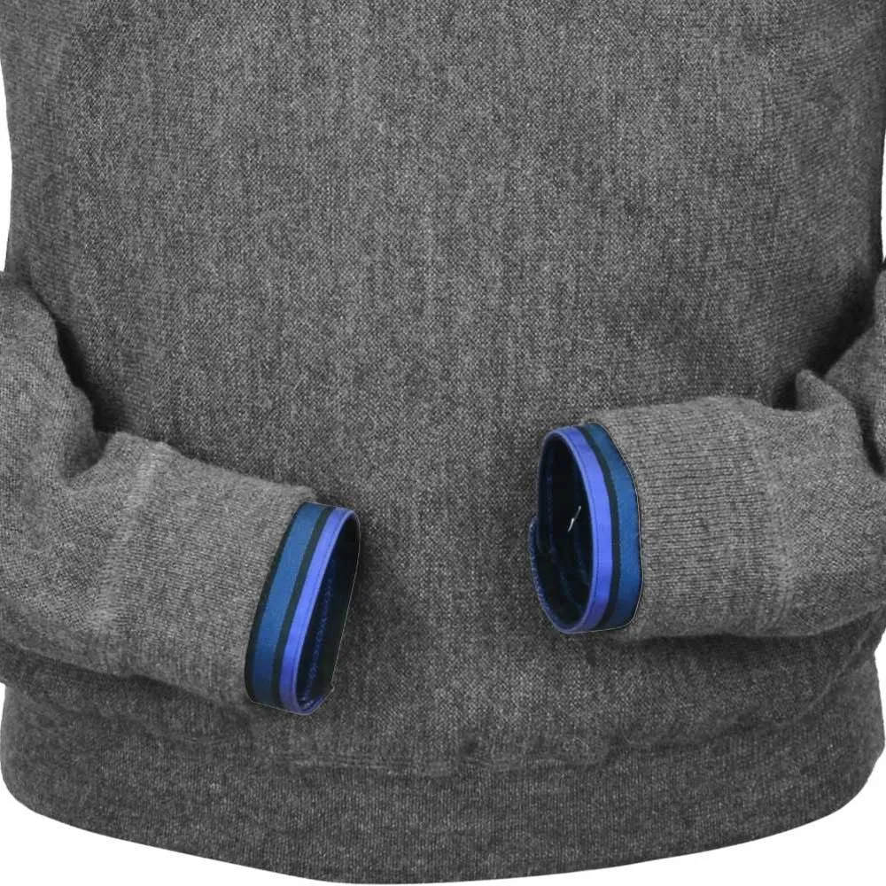 Baby Alpaca 'Links Stitch' Sweatshirt-Style Crew Neck Sweater in Sky Grey Heather by Peru Unlimited
