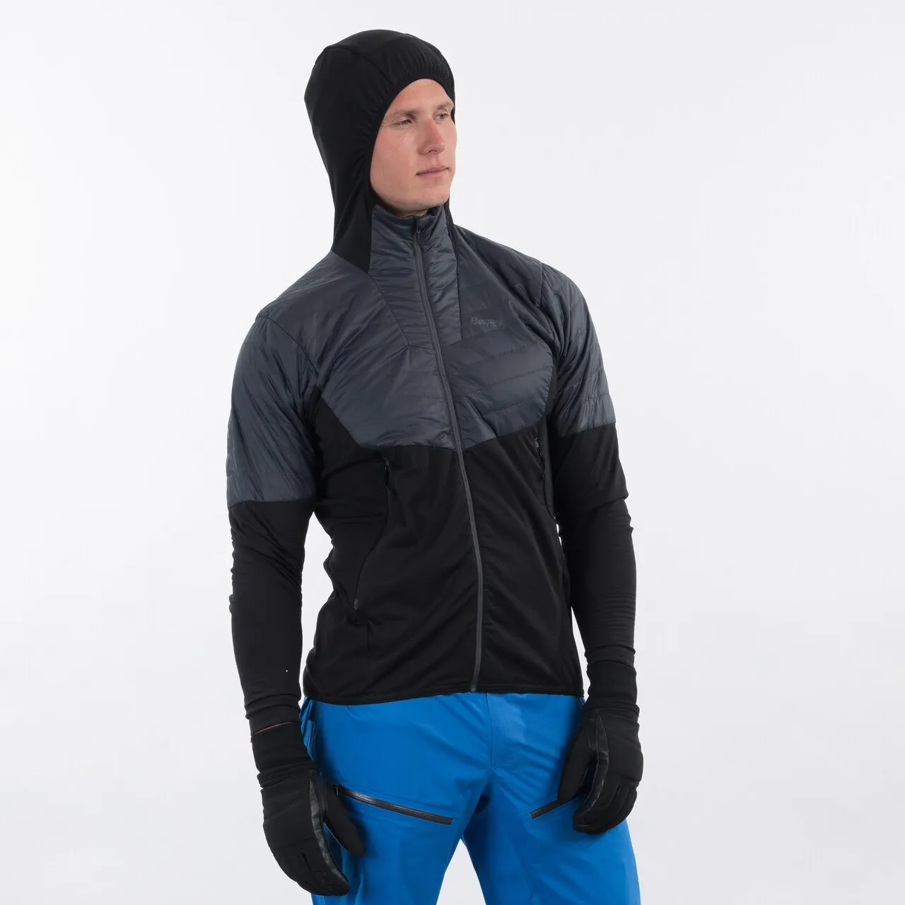 Bergans Men&#x27;s Senja Midlayer Hood Jacket Black / Solid Charcoal | Buy Bergans Men&#x27;s Senja Midlayer Hood Jacket Black / Solid Charcoal here | Outnorth