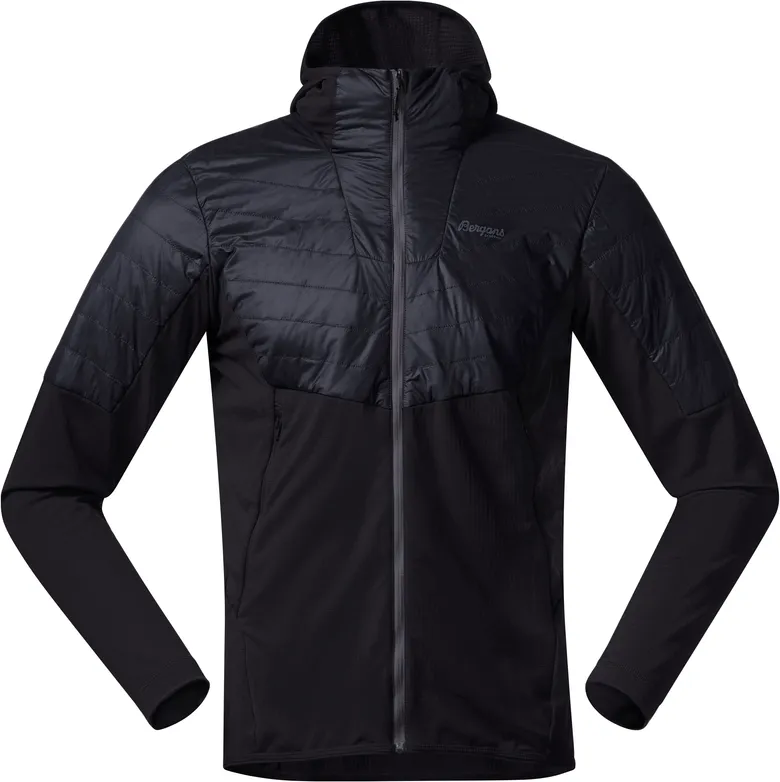 Bergans Men&#x27;s Senja Midlayer Hood Jacket Black / Solid Charcoal | Buy Bergans Men&#x27;s Senja Midlayer Hood Jacket Black / Solid Charcoal here | Outnorth