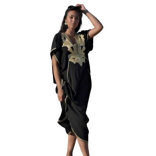 Black Traditional Moroccan Gandora
