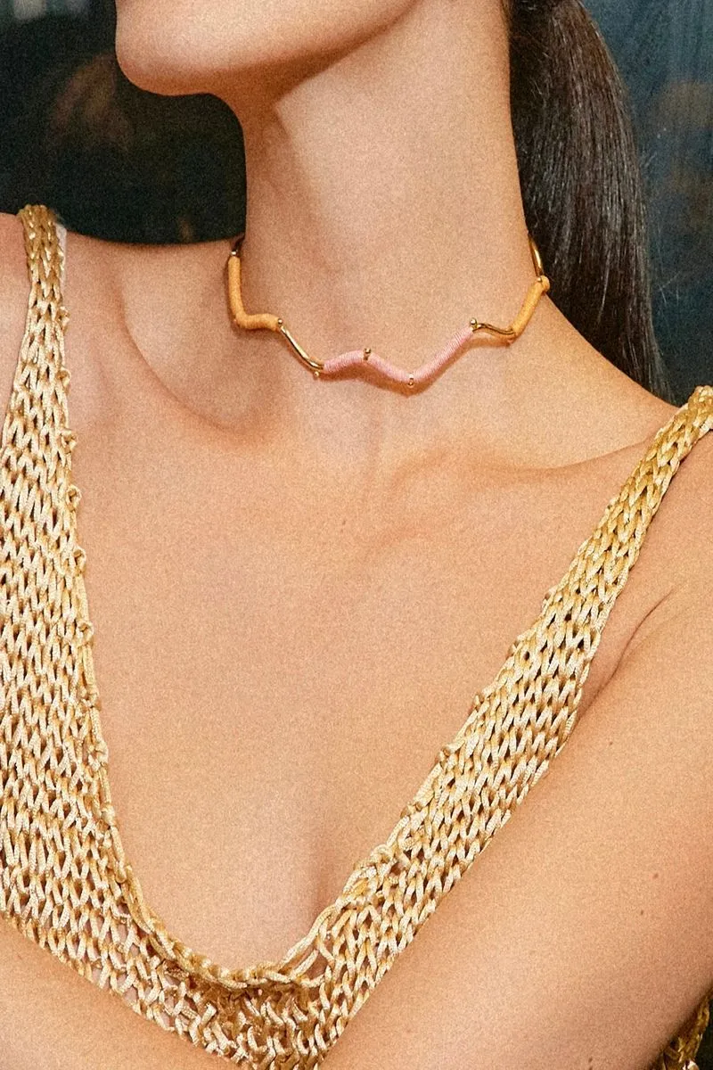 BONELIA CORAL AND PEACH CHOKER