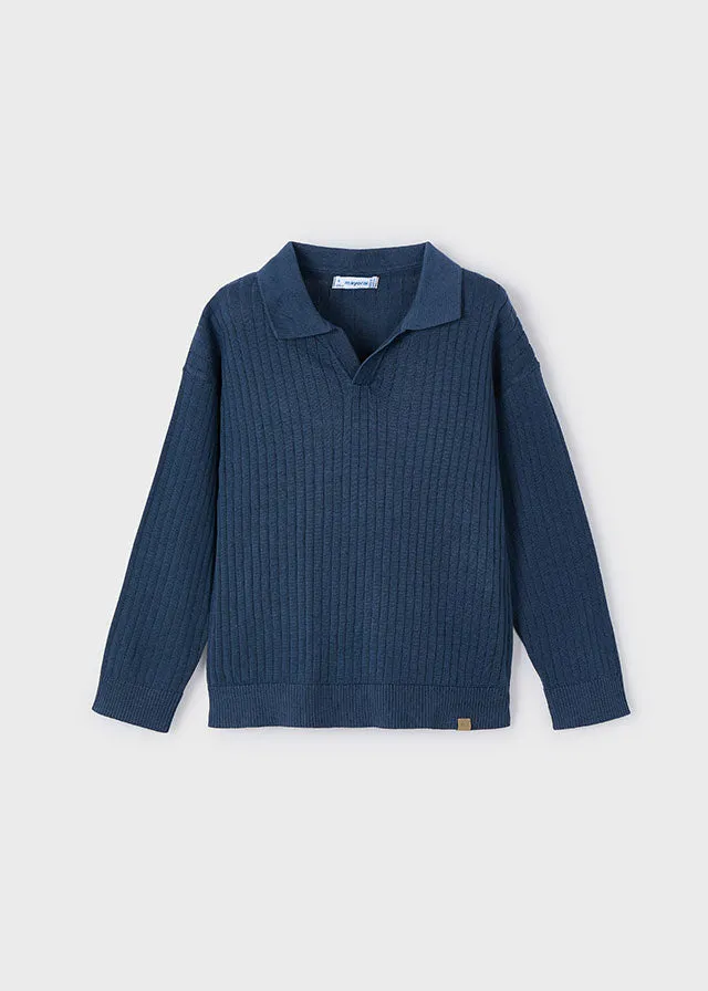 Boys Polo Collar Sweater - Midnight