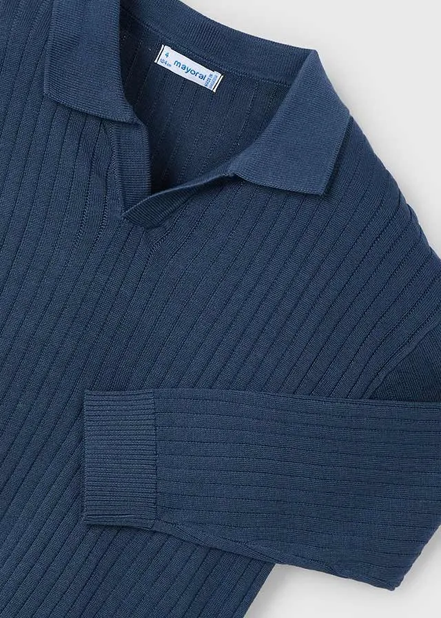 Boys Polo Collar Sweater - Midnight