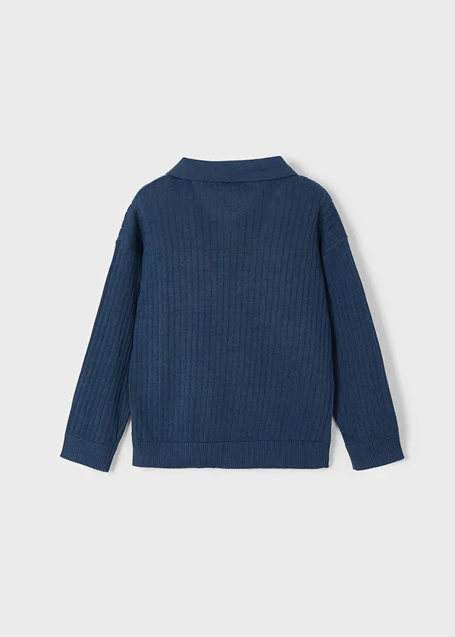 Boys Polo Collar Sweater - Midnight