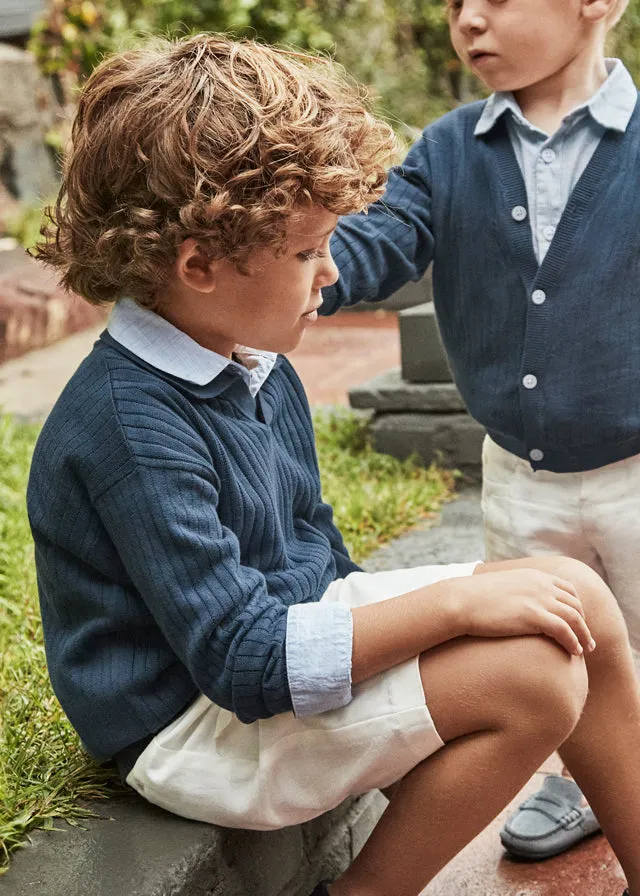 Boys Polo Collar Sweater - Midnight