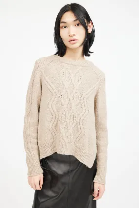 Brown Alpaca Cableknit Sweater