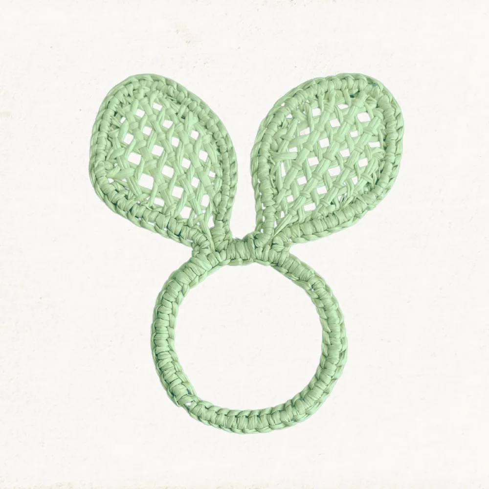 Bunny Ears Napkin Ring - Made of Iraca Palm