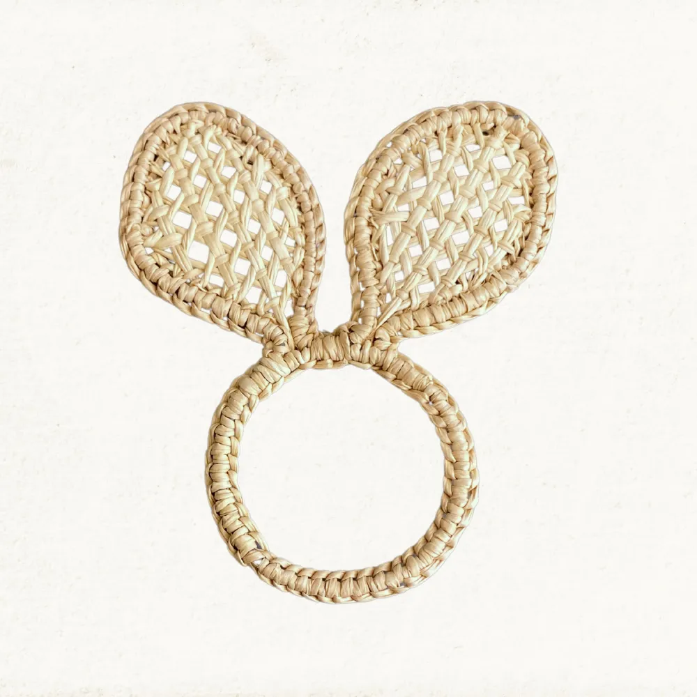 Bunny Ears Napkin Ring - Made of Iraca Palm