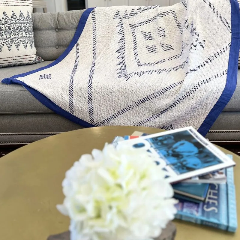 Capri Cotton Kantha Throw Quilt