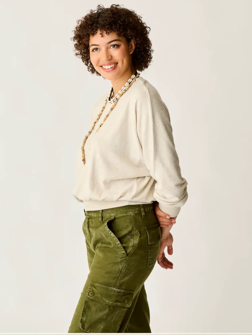 CARVE DESIGNS Anneke Superset Dolman knit top-Cement Heather