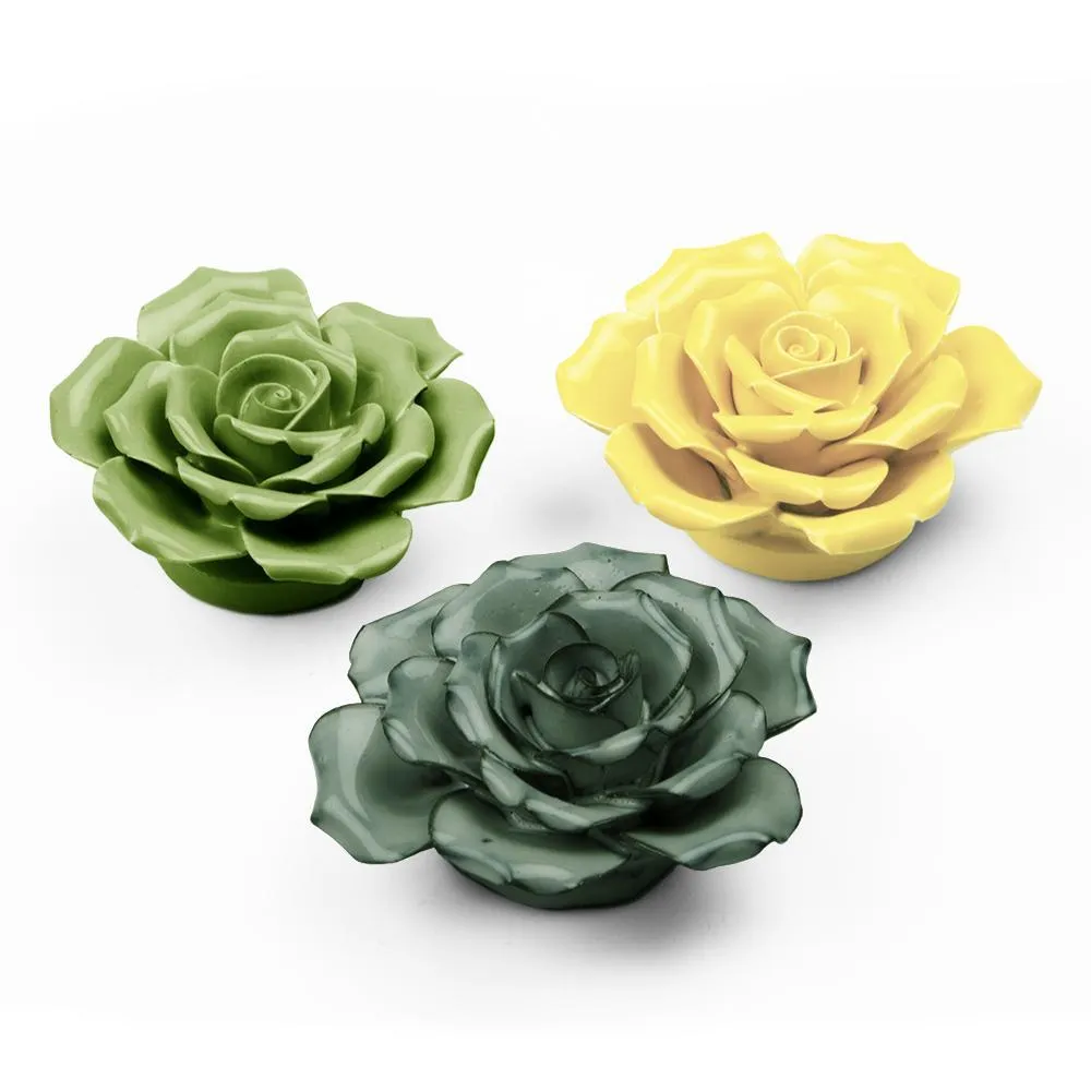 Ceramic Bloom: Small Yellow Rose