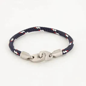 Contender Single Wrap Rope Bracelet (Navy/Red/White)