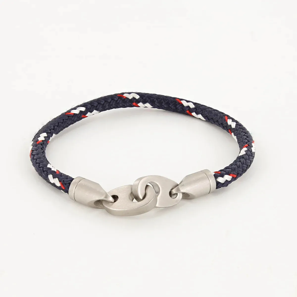 Contender Single Wrap Rope Bracelet (Navy/Red/White)