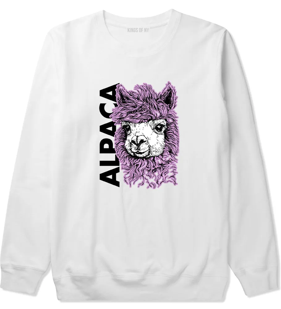 Cute Alpaca Face Mens Crewneck Sweatshirt
