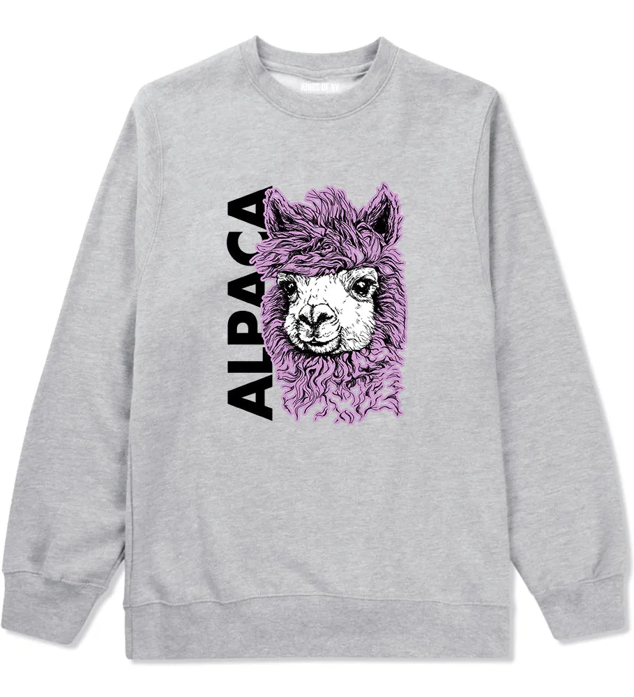 Cute Alpaca Face Mens Crewneck Sweatshirt