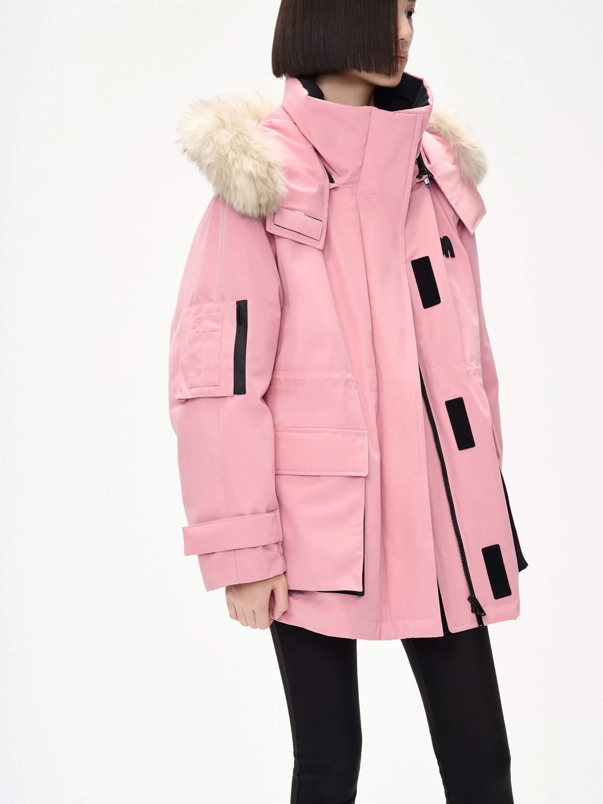 Detachable Hooded Mid Down Jacket