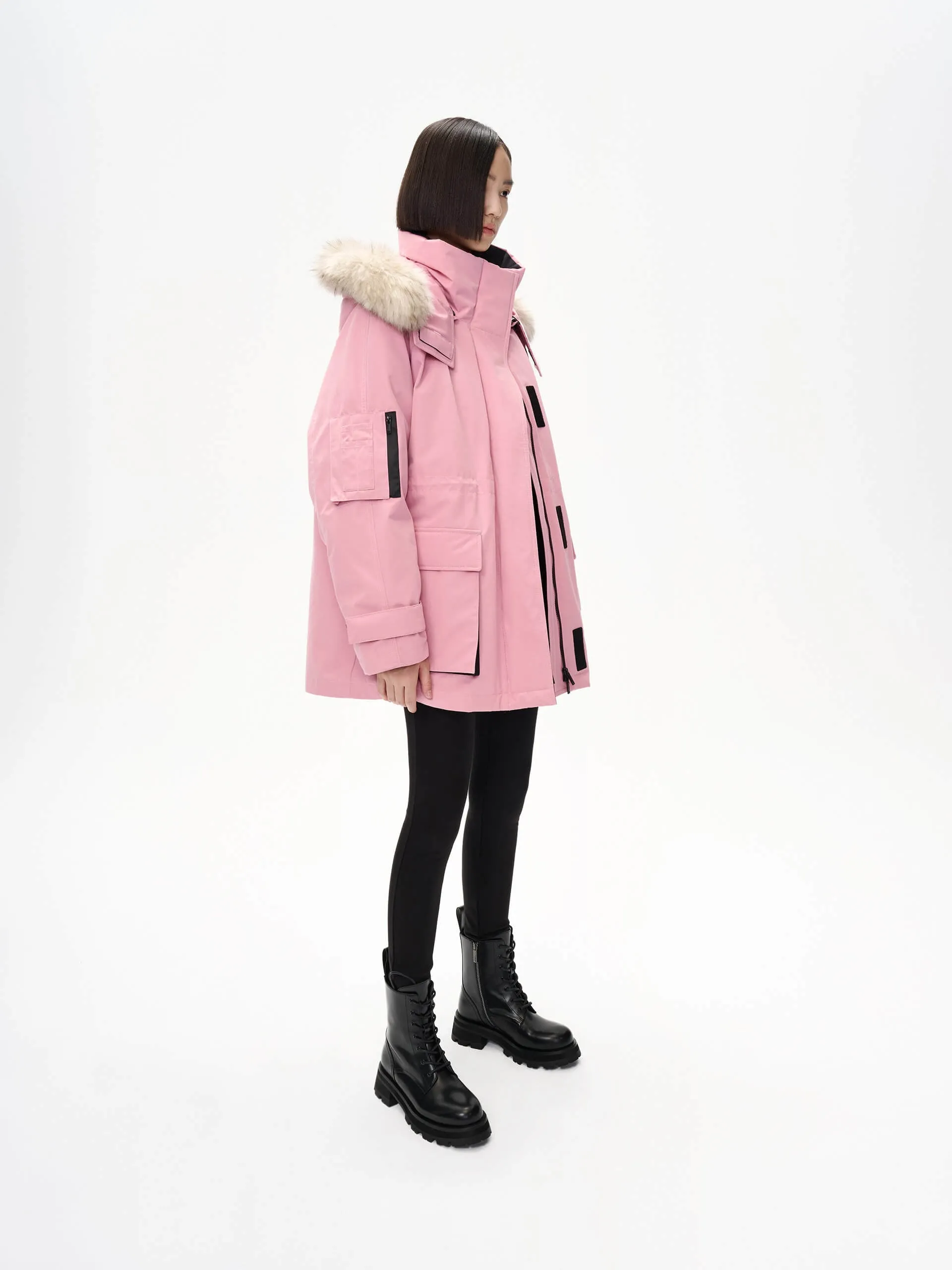 Detachable Hooded Mid Down Jacket