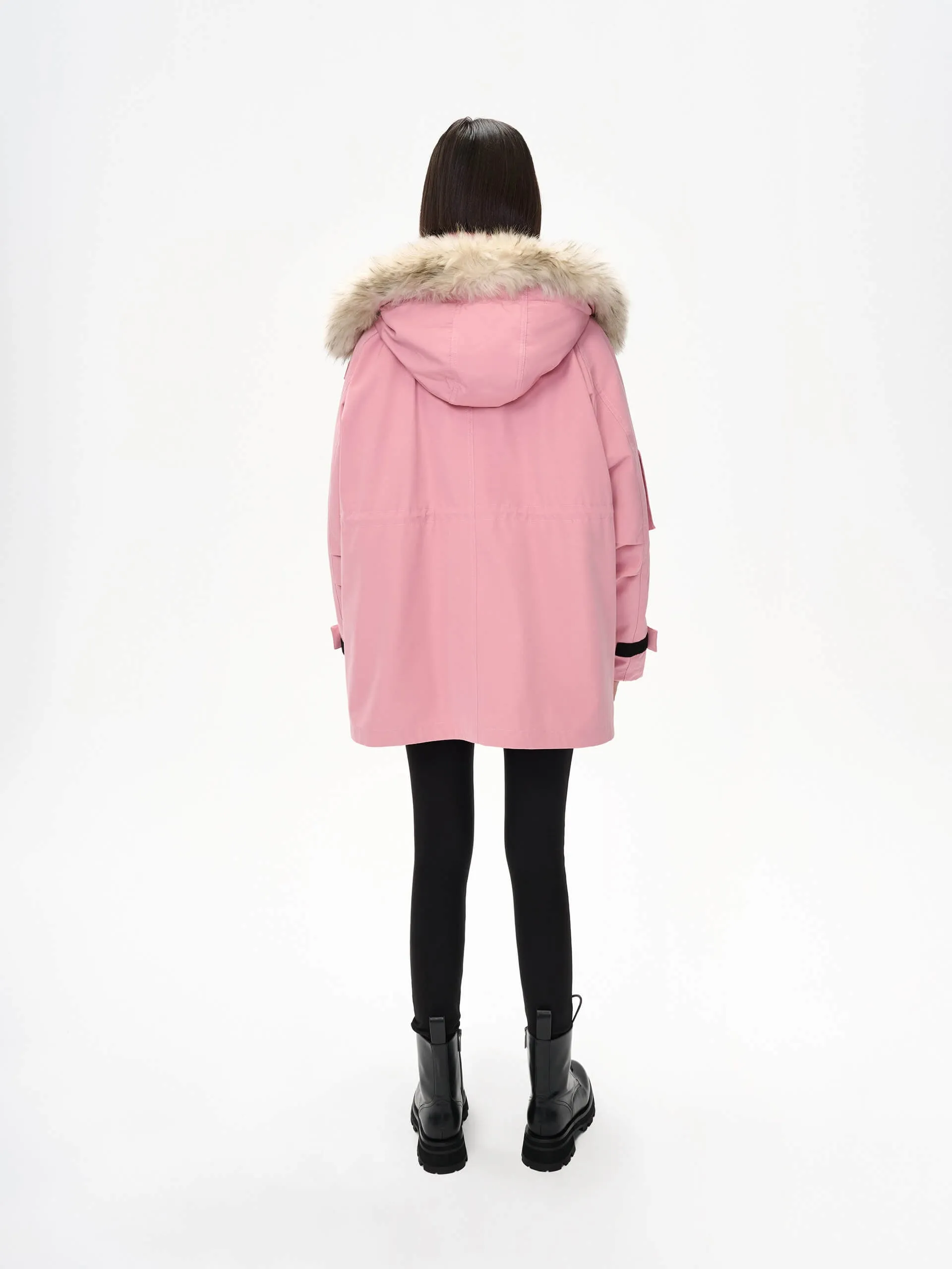 Detachable Hooded Mid Down Jacket