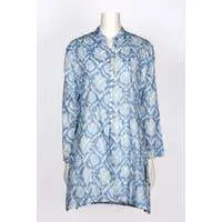 Dolma Adisson Blue Button Up Tunic