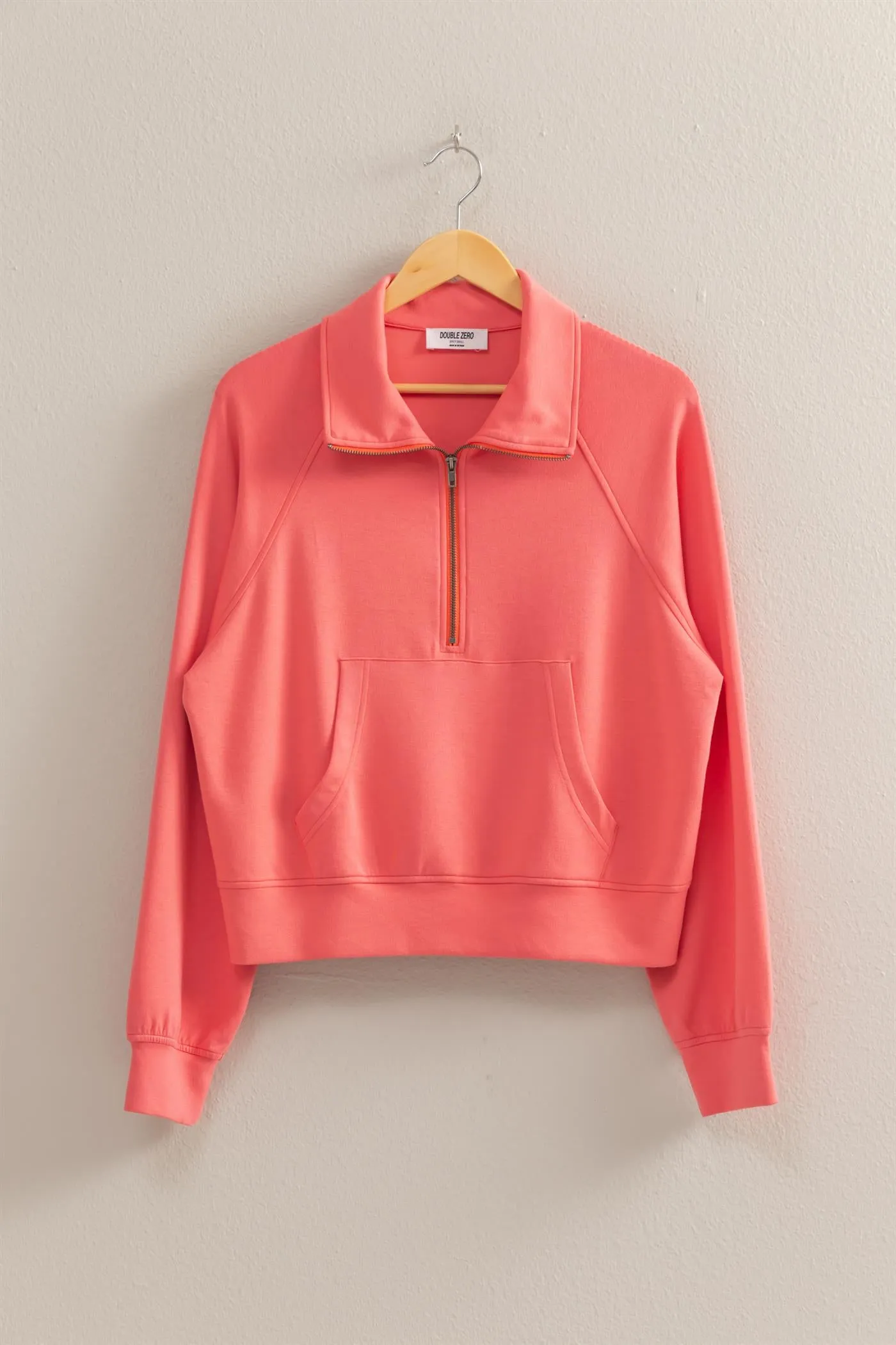 DZ25C724-High Neck Half Zip Pocket Sweatshirt