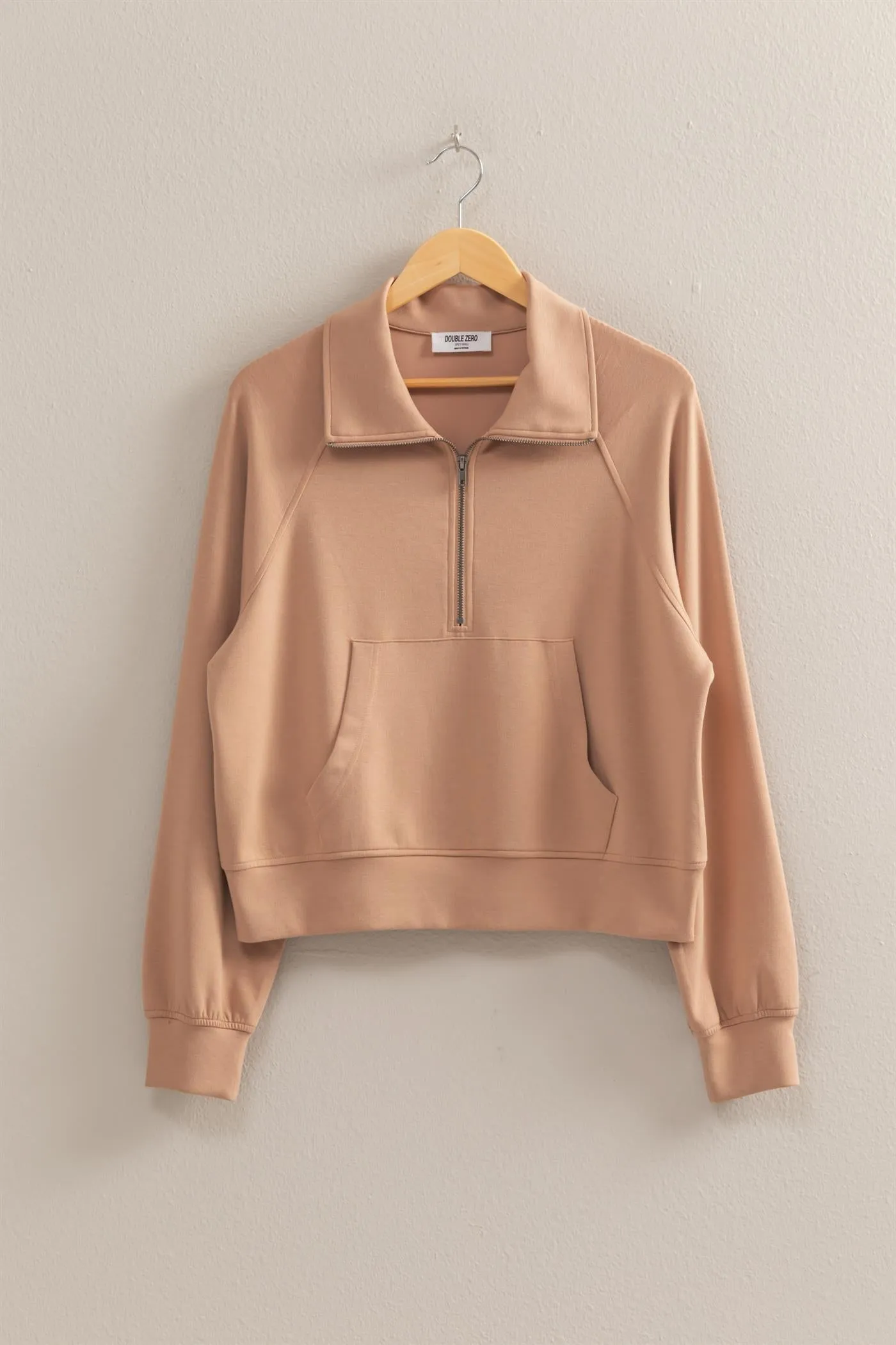 DZ25C724-High Neck Half Zip Pocket Sweatshirt