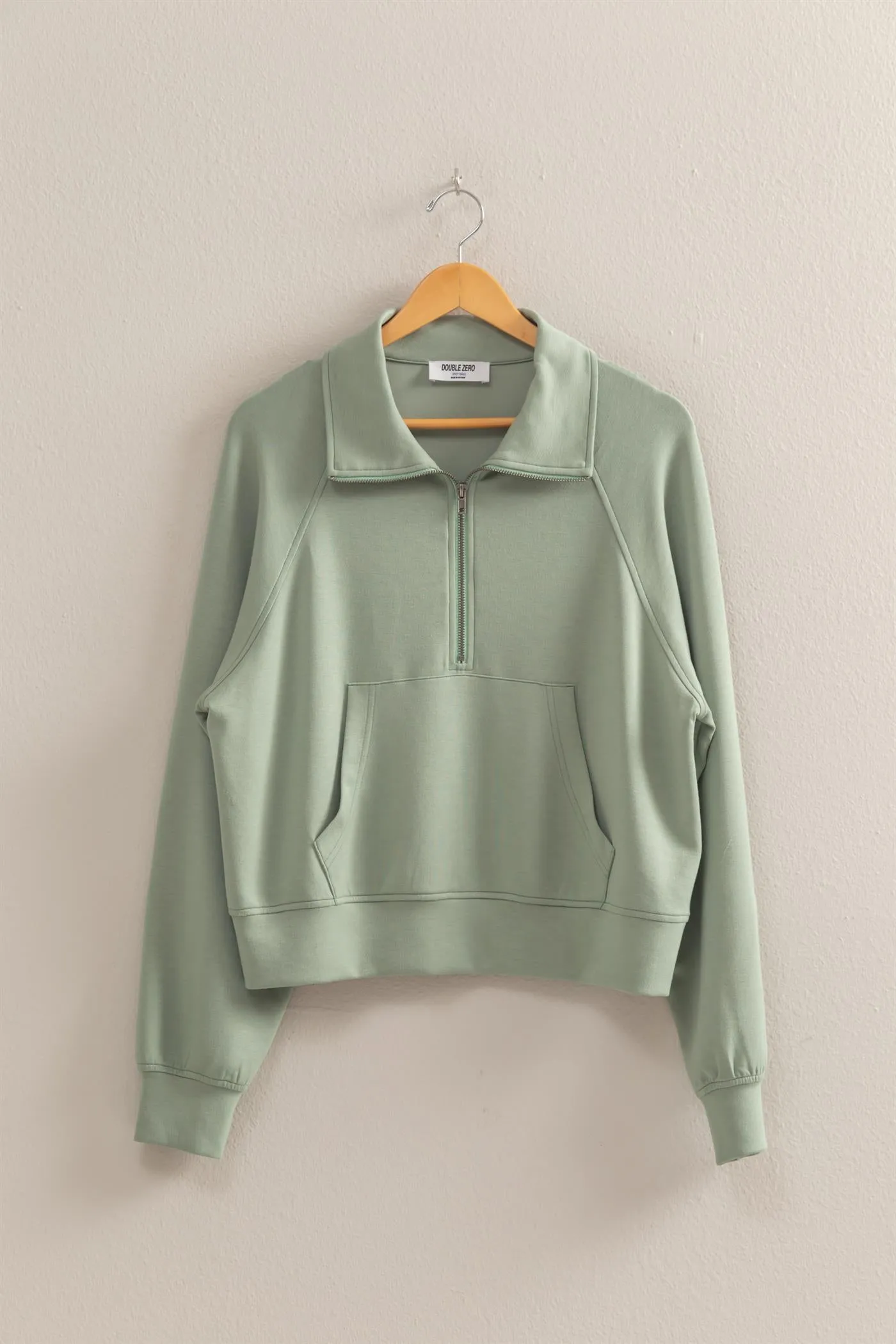 DZ25C724-High Neck Half Zip Pocket Sweatshirt
