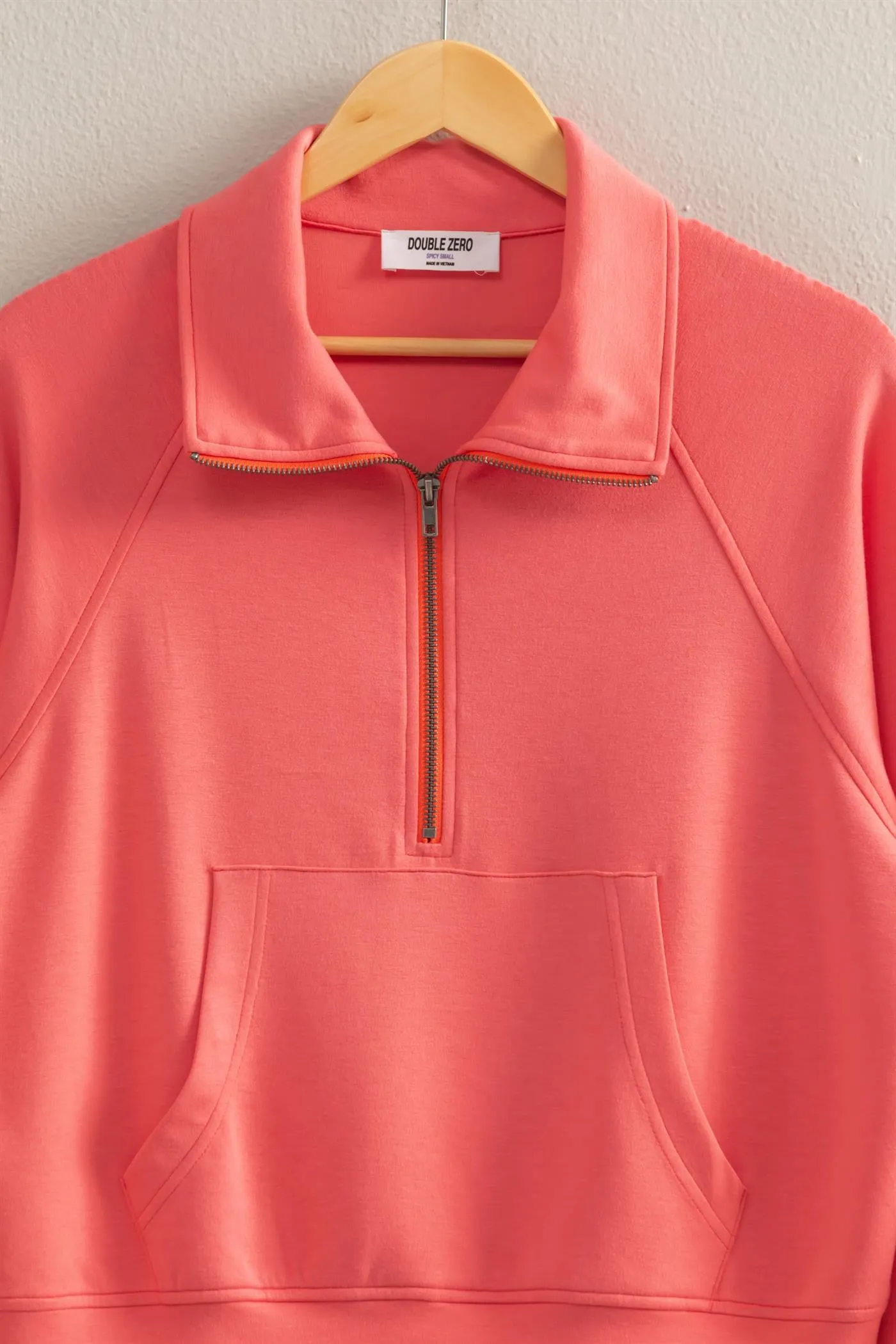 DZ25C724-High Neck Half Zip Pocket Sweatshirt