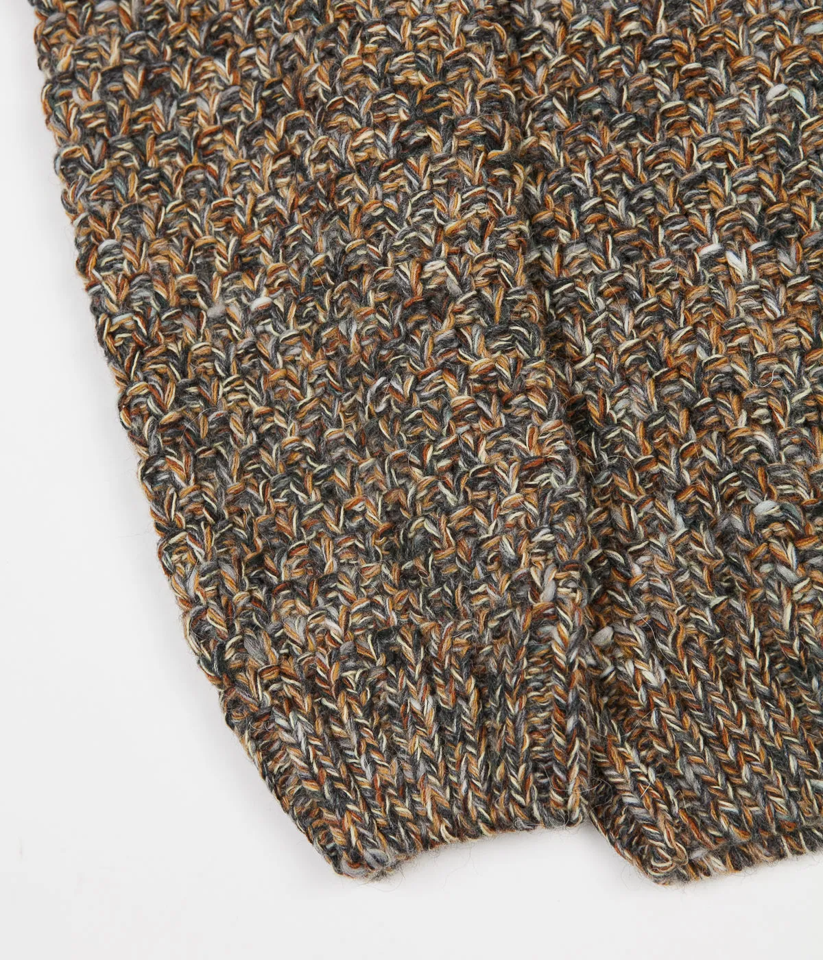 Folk Mixed Yarn Crewneck Sweatshirt - Caramel Mix