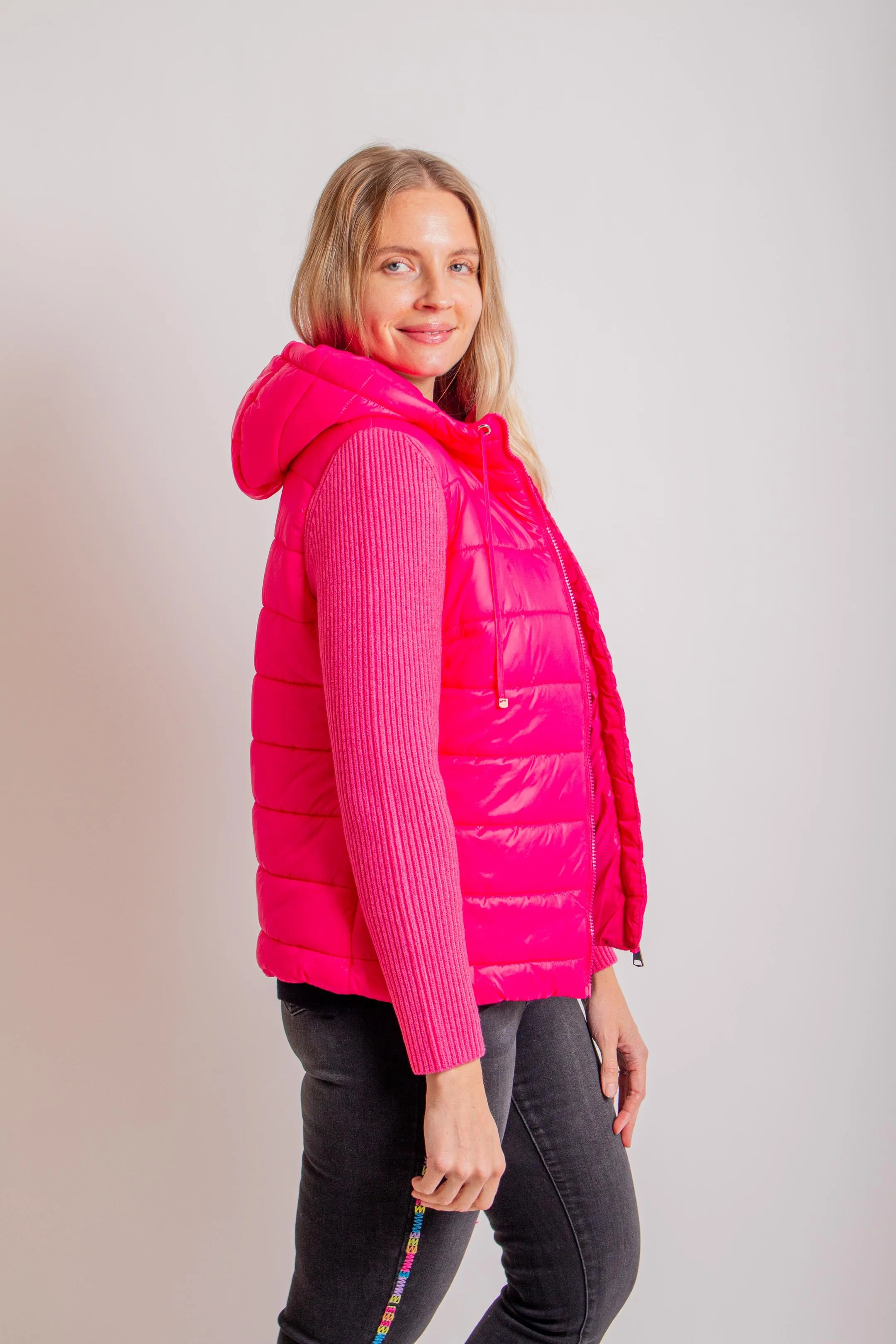 Fuchsia Puffer Jacket w/ Sleeves