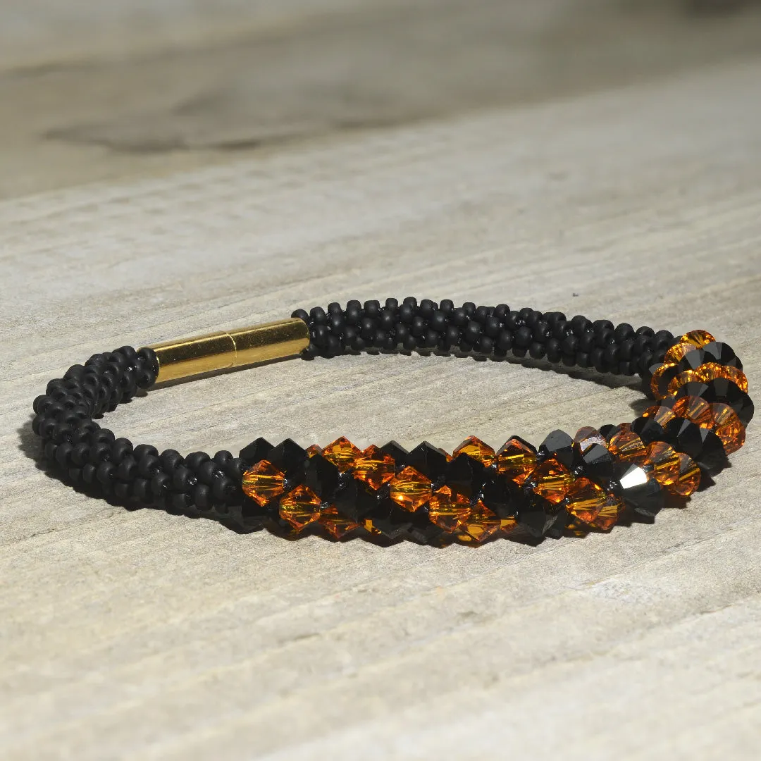 Glitzy Halloween Kumihimo Bracelet