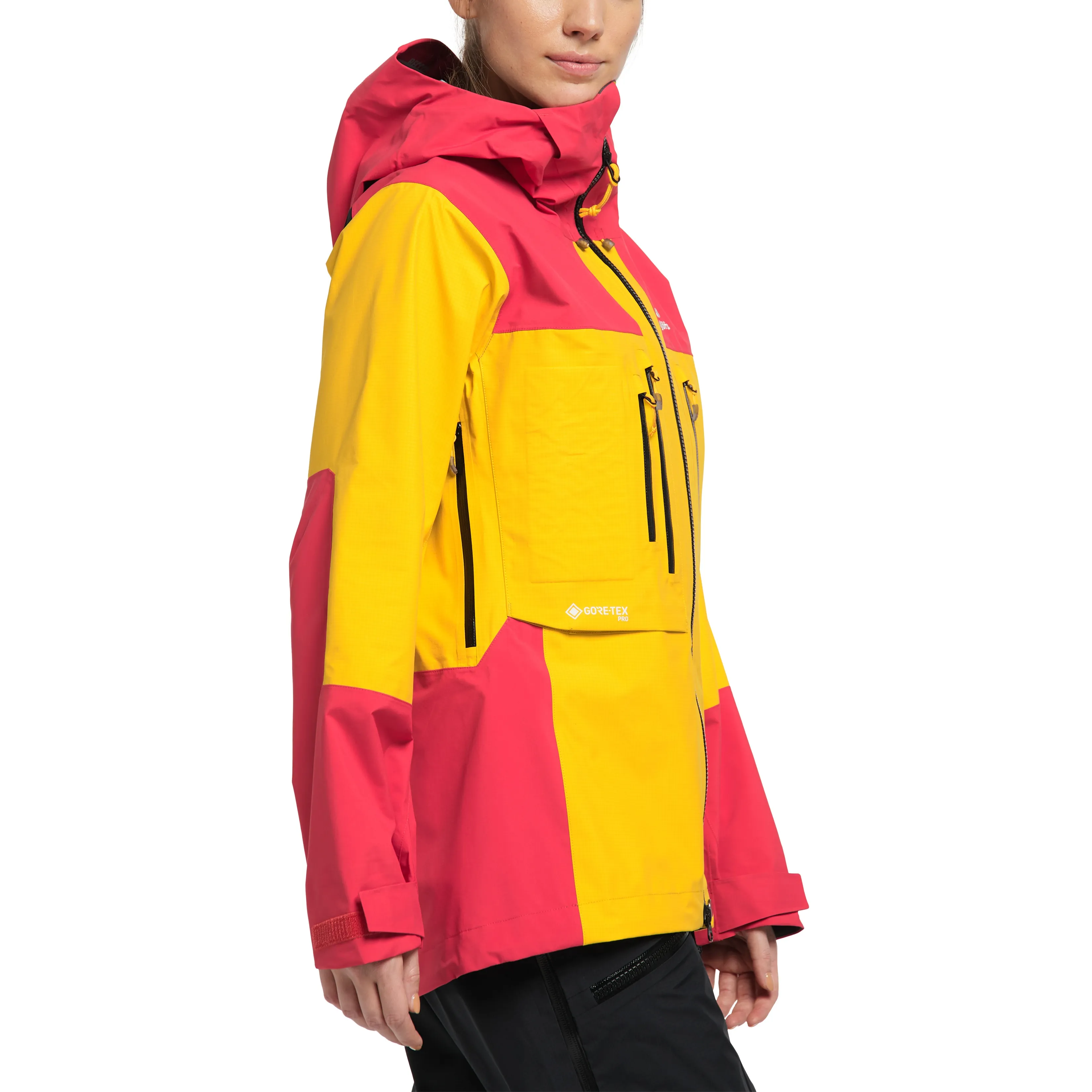 Haglöfs Roc Nordic Gore-Tex Pro Jacket Women Pumpkin Yellow/Hibiscus Red | Buy Haglöfs Roc Nordic Gore-Tex Pro Jacket Women Pumpkin Yellow/Hibiscus Red here | Outnorth