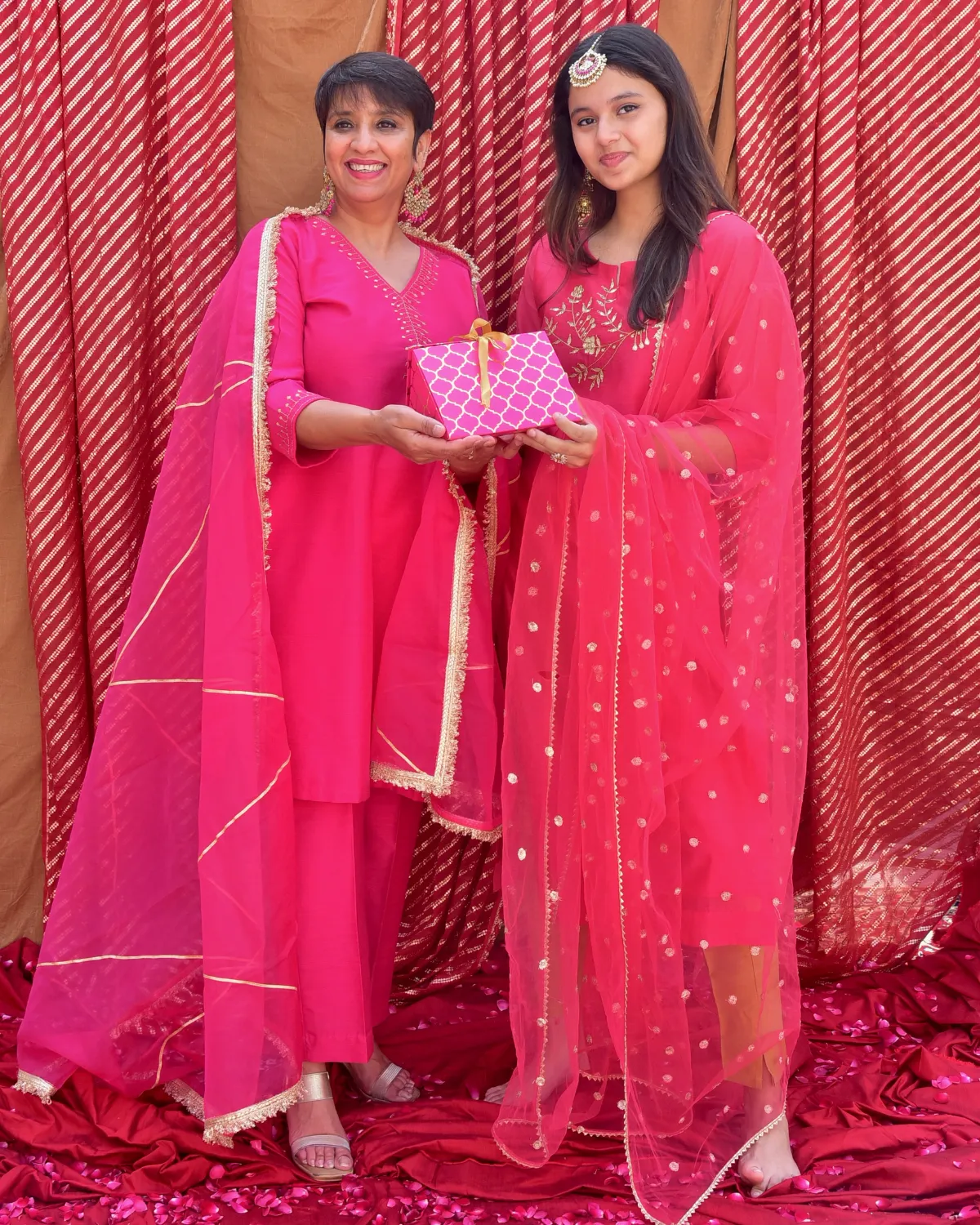 Hand crafted Chanderi Pink Kurta