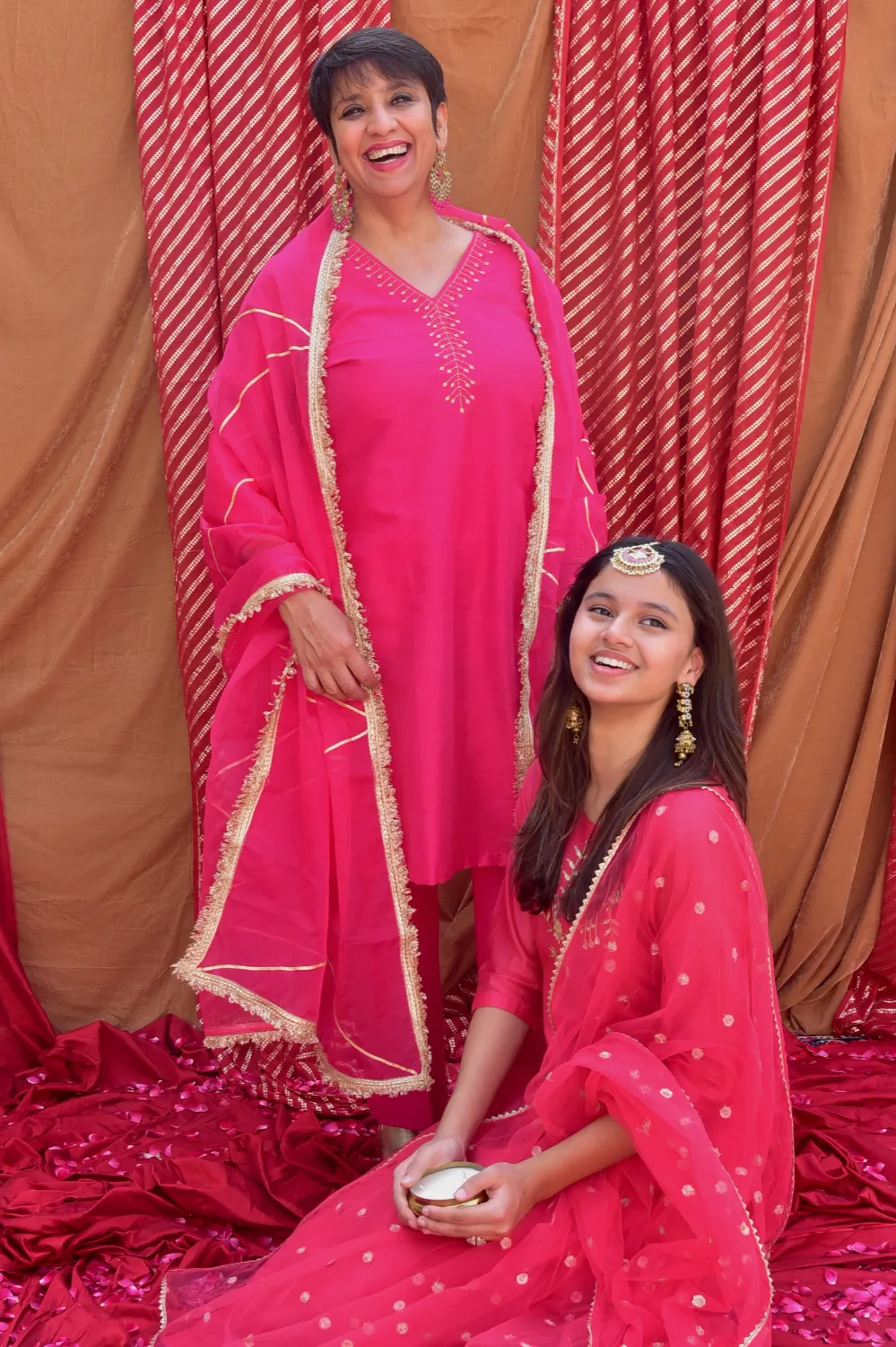 Hand crafted Chanderi Pink Kurta