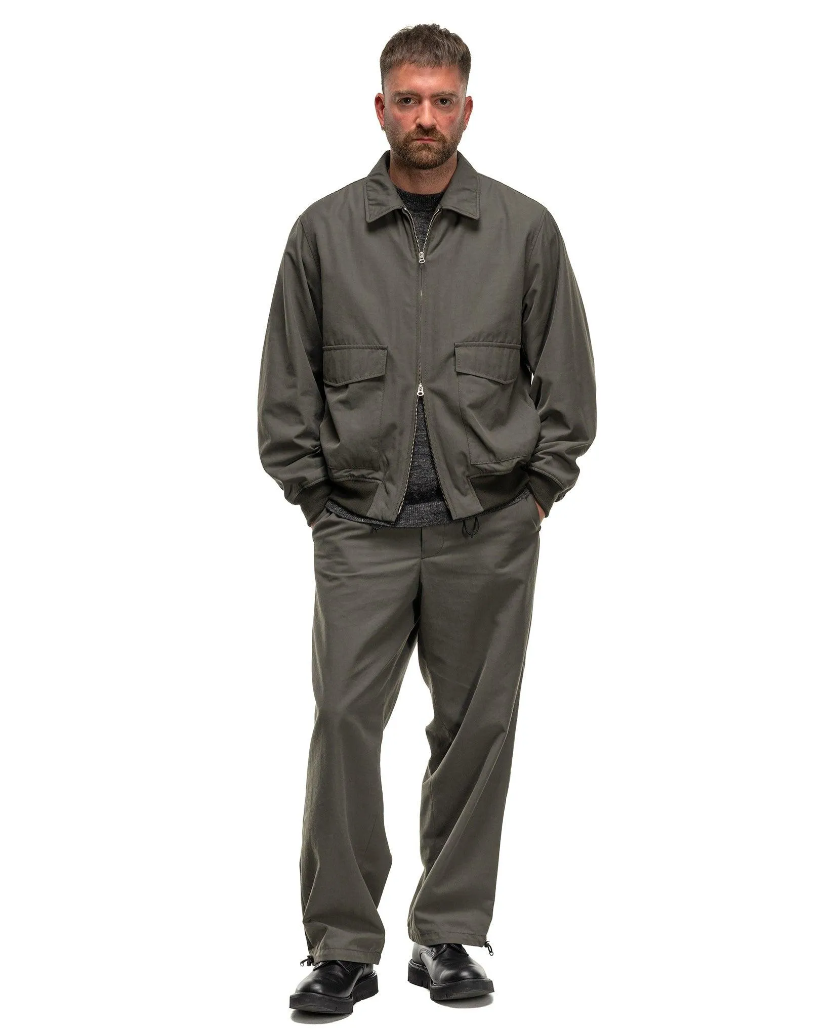 Heavy Twist Nylon Flight Jacket Khaki