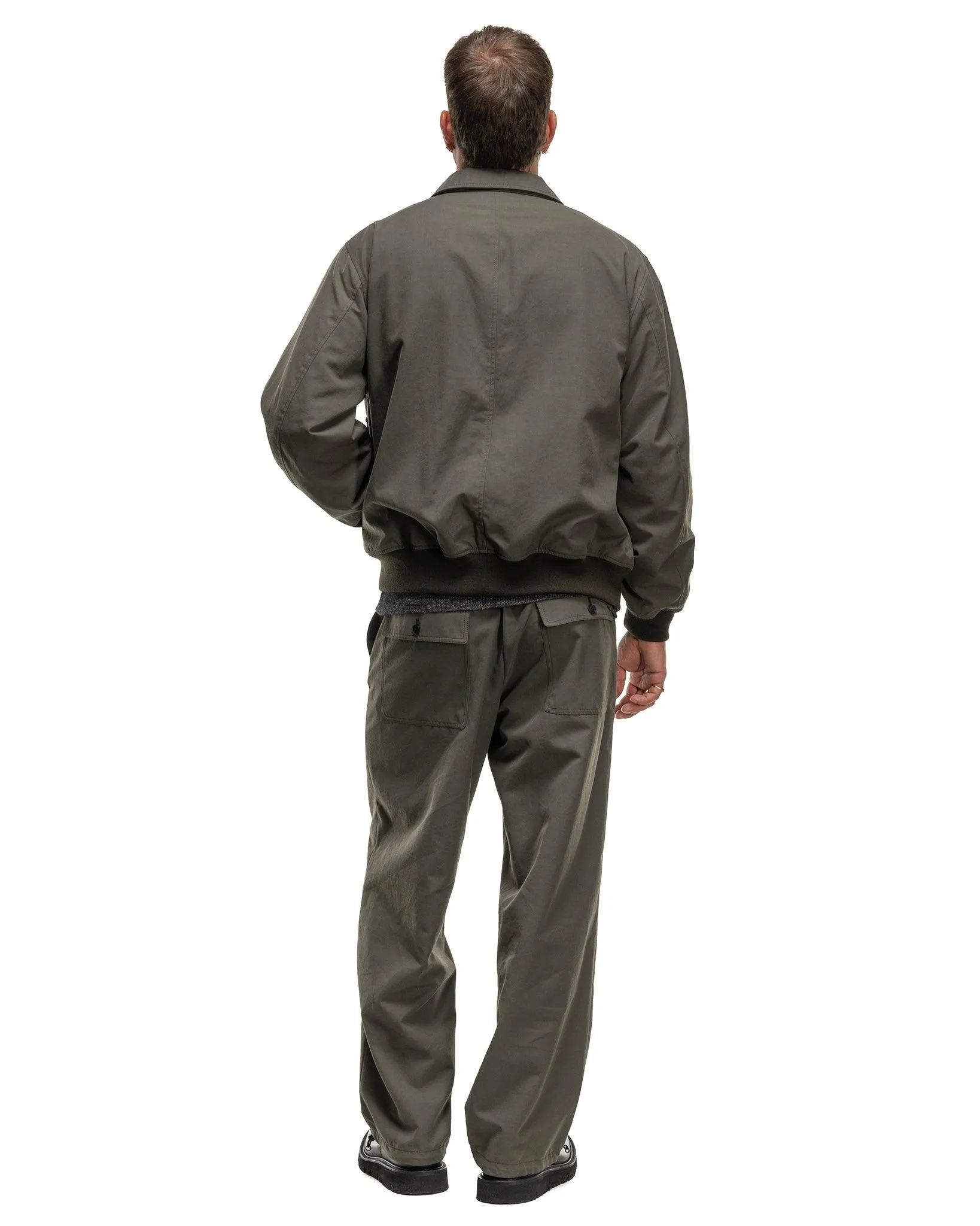 Heavy Twist Nylon Flight Jacket Khaki