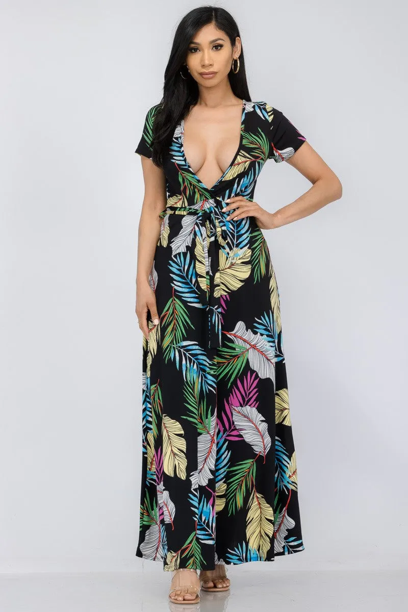 HH517X-NEON PLM - SHORT SLEEVE MAXI DRESS