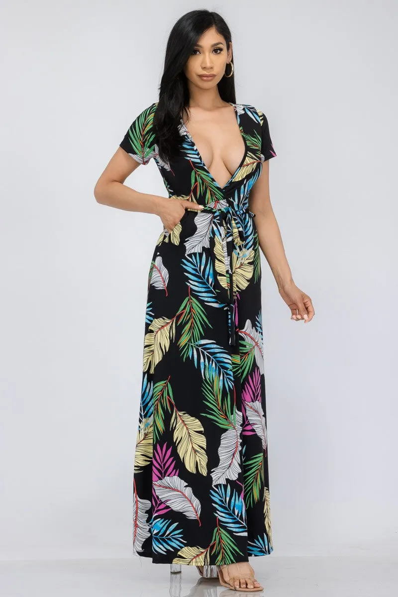 HH517X-NEON PLM - SHORT SLEEVE MAXI DRESS