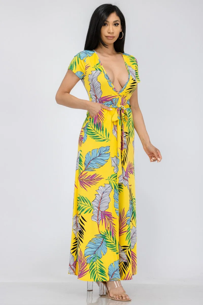 HH517X-NEON PLM - SHORT SLEEVE MAXI DRESS