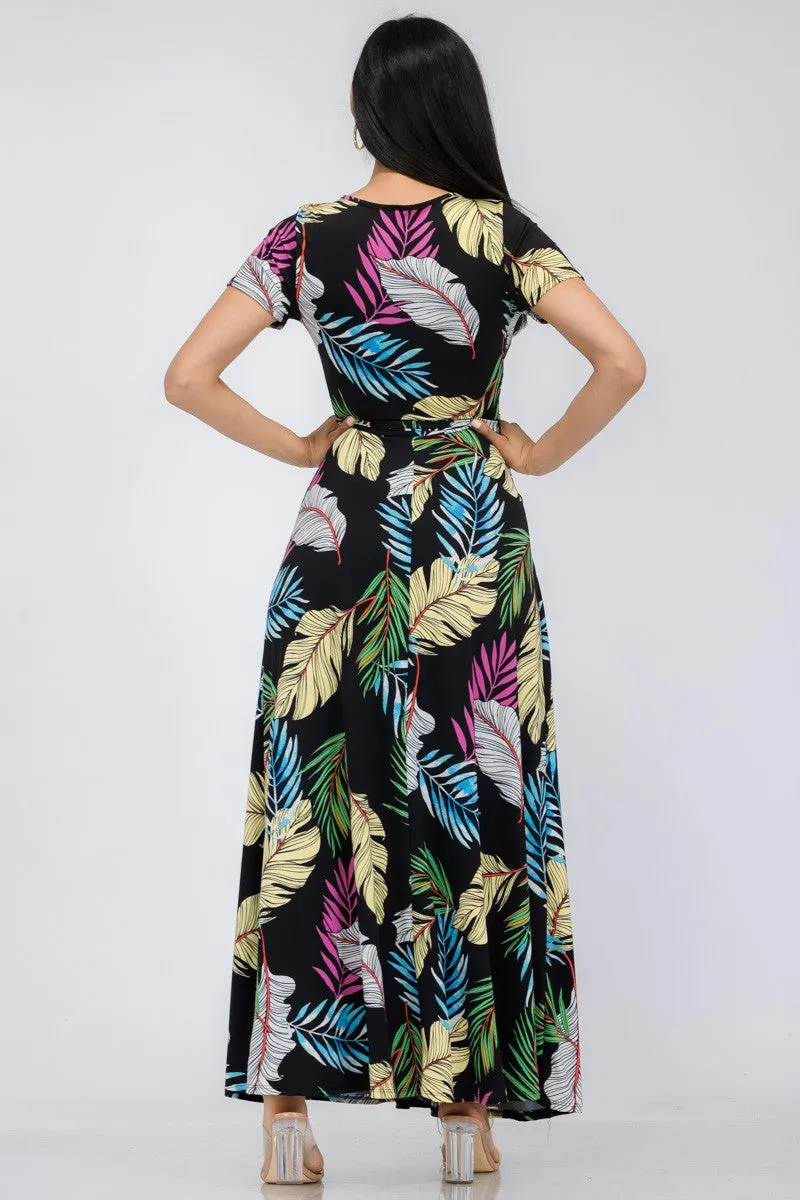 HH517X-NEON PLM - SHORT SLEEVE MAXI DRESS