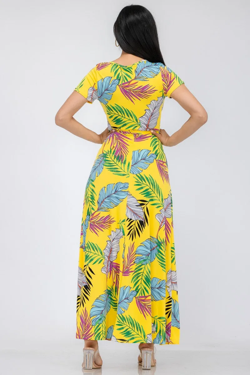 HH517X-NEON PLM - SHORT SLEEVE MAXI DRESS