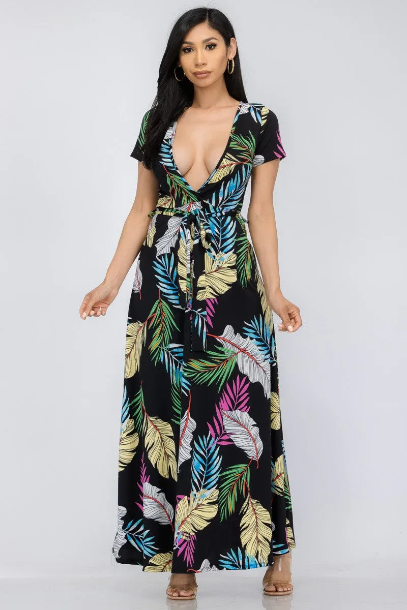 HH517X-NEON PLM - SHORT SLEEVE MAXI DRESS