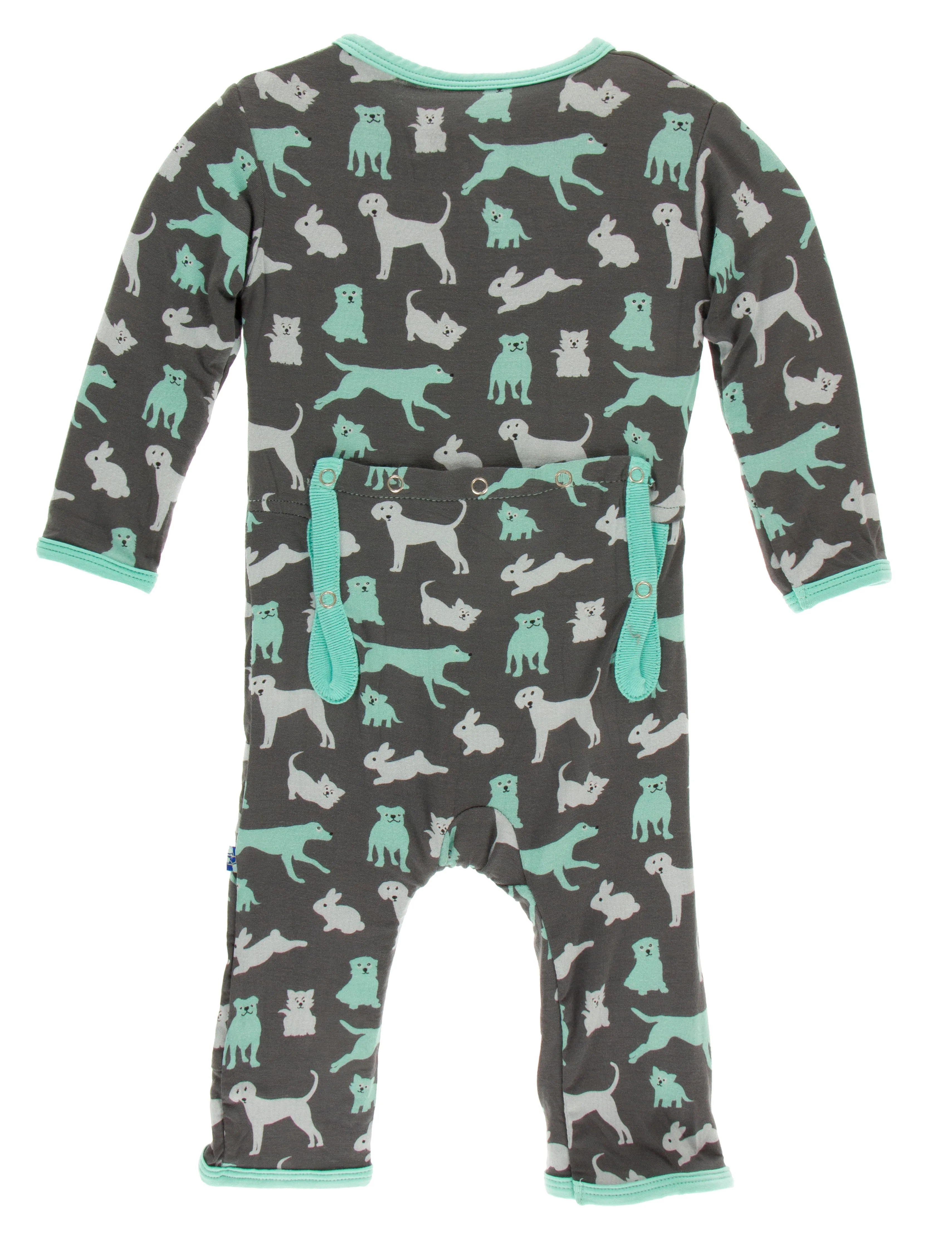 KicKee Pants Stone Domestic Animals Coverall with Zipper