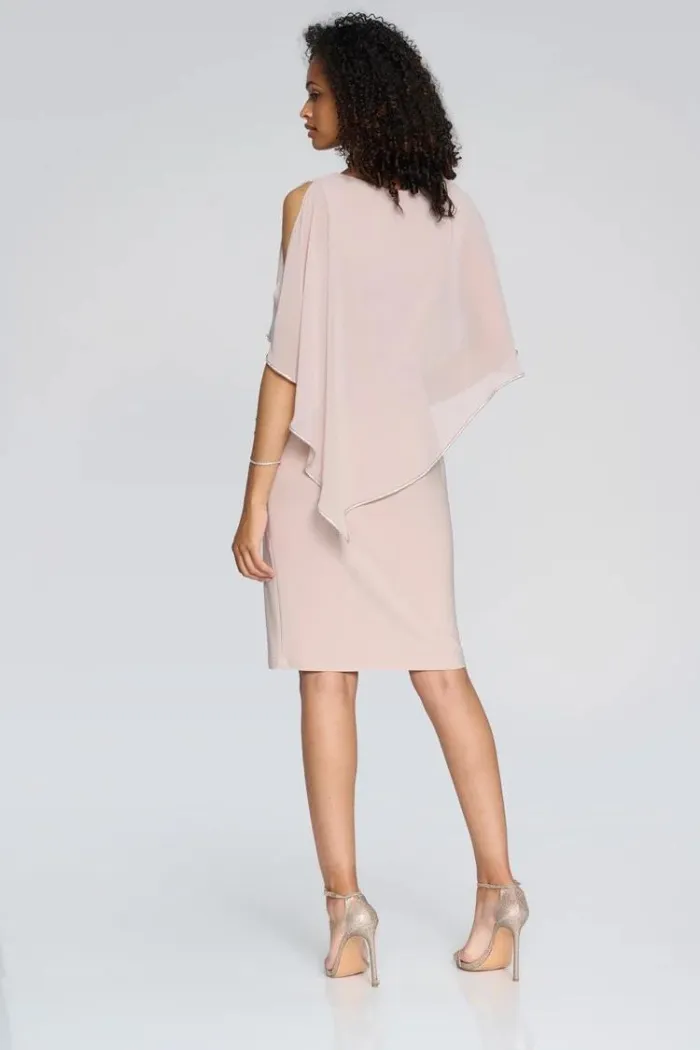 Layered Dress With Cape Overlay