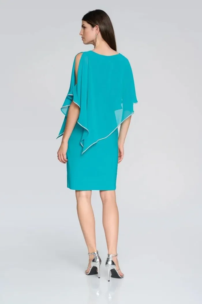 Layered Dress With Cape Overlay
