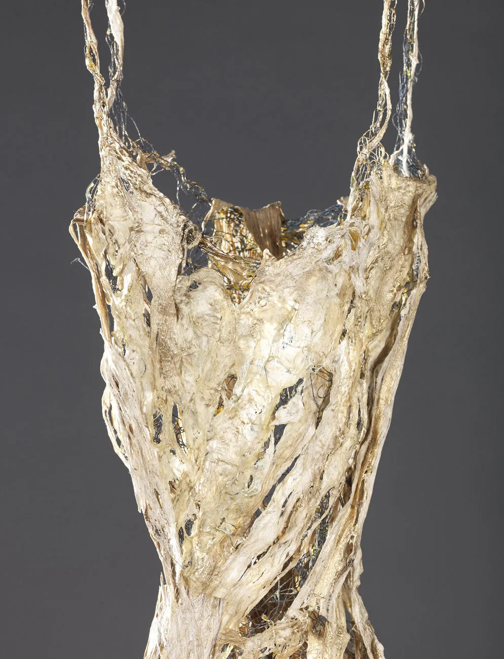 Layered Natural Fiber Dress Sculpture ~ Kozo Dress
