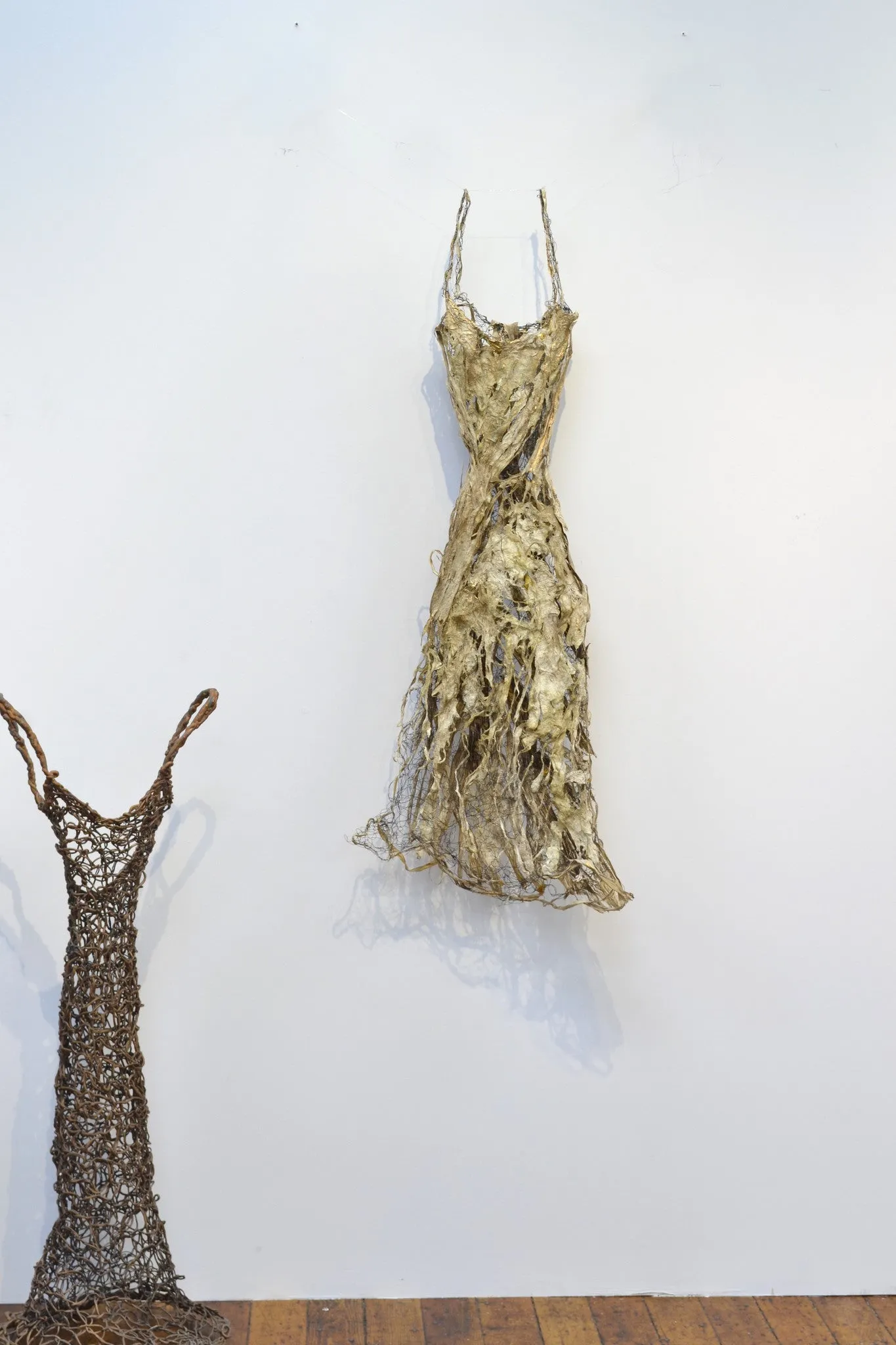 Layered Natural Fiber Dress Sculpture ~ Kozo Dress